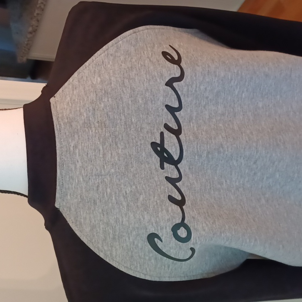 Juicy Couture Black & Gray Full Zip Baseball Jacket Women's L - Picture 3 of 14